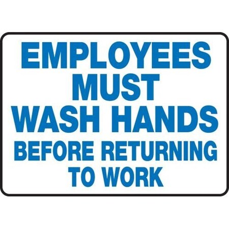 Safety Sign EMPLOYEES MUST WASH MRST500XV